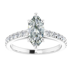 Briljant Solitaire Ring met Accenten – Antiek Cushion 1 karaat