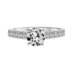 Ambachtelijk Solitaire Ring met Accenten met Antiek Europees
