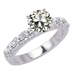 Briljant Verjaardagsring Solitaire Ring met Accenten 4,50 karaat