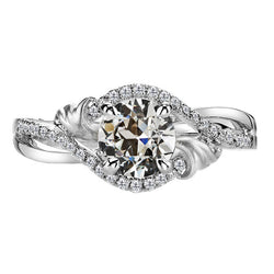 Handgemaakte Diamant Solitaire Ring met Accenten 3 karaat |