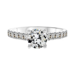 Luxe Solitaire met Zijstenen met Antiek Cushion Fijne Diamant