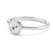 Afbeelding in Gallery-weergave laden, Solitaire Ring Bezel Set Ronde Oude Mijnwerker Echt Diamant 1 Karaat Witgoud
