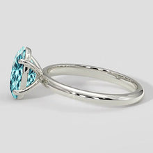 Afbeelding in Gallery-weergave laden, Solitaire ovale blauwachtige Paraiba-ring 3 karaat
