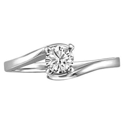 Spanning Als 1.90 Karaat Ronde Echt Diamanten Solitaire Ring Wit Goud 14K