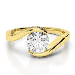 Spanning Zetting uit de aarde gewonnen Diamanten Verlovingsring 2.40 Karaat Geelgouden Sieraden