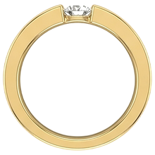 Afbeelding in Gallery-weergave laden, Spanningsset band geel goud 14K ronde Natuurlijke echte diamanten ( niet in een laboratorium gekweekt ) 1 karaat herenring
