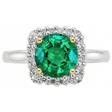 Afbeelding in Gallery-weergave laden, Edelsteen Ring Bicolor 14K Goud met Colombiaanse Smaragd – vooraanzicht
