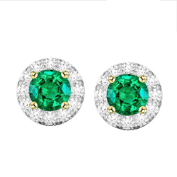 Fijne Smaragd GIA Gekeurd Gemstone Earring 2 karaat in
