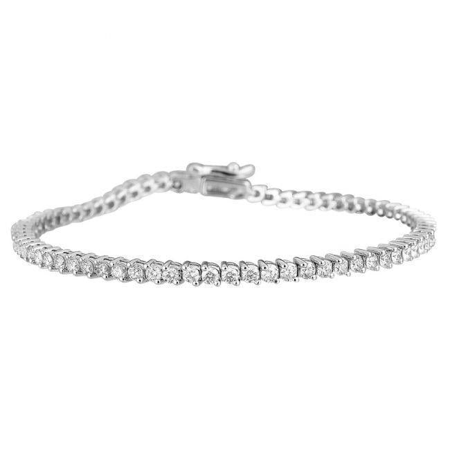 Sparkling Echt Diamond Tennis Armband Prong Set 4,55 Carat WG 14K