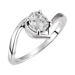 14K Witgoud Briljant Enkele Steen Ring – 3-karaat Old Mine