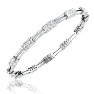 Sparkling Round 4.80 Ct Echt Diamond Women Bangle White Gold