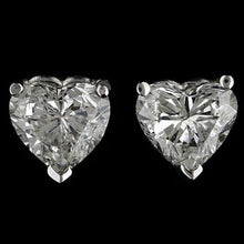 Afbeelding in Gallery-weergave laden, Sprankelend Hart Geslepen Solitaire Echt Diamanten Oorknopjes Wit Goud 14K
