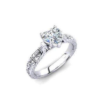 Sprankelend Solitaire Hart Geslepen Echt Diamanten Verlovingsring Van 2,25