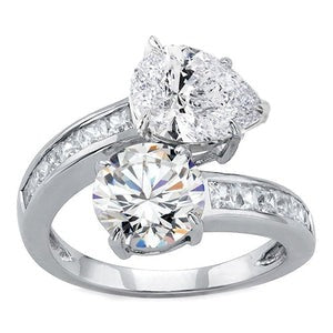 Sprankelende Echt Diamant Toi Et Moi Verloving Ring 2 Stenen Goud