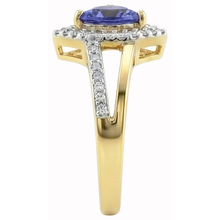 Afbeelding in Gallery-weergave laden, Sprankelende Sri Lanka blauwe saffier Natuurlijke echte diamanten ( niet in een laboratorium gekweekt ) 1.51 ct ring

