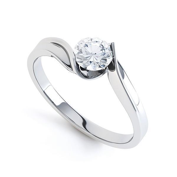 Sprankelende 1,10 Ct Solitaire Ronde Geslepen Echt Diamanten Trouwring Witgoud