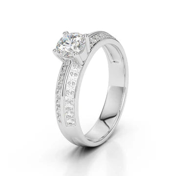 Sprankelende 2,10 Ct Echt Diamanten Trouwring Rieken Set Wit Goud 14K
