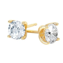Afbeelding in Gallery-weergave laden, GIA-gecertificeerd Natuurlijke Diamanten Oorbel 3.00ct - 14K Geelgoud
