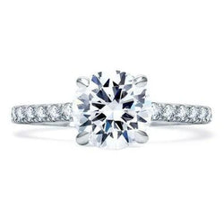 Sprankelende 4.20 Karaat Natuurlijke uit de aarde gewonnen Diamanten Solitaire met Accenten Jubileumring