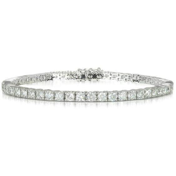 Sprankelende 7,50 Ct Ronde Briljante Griffenset Echt Diamanten Tennisarmband