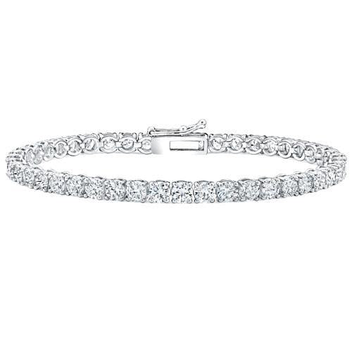 Sprankelende 9 Karaats Ronde Geslepen Echt Diamanten Tennisarmband WG 14K