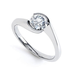 Sprankelende Briljant Geslepen 1,60 Ct Bezel Set Echt Diamanten Solitaire Ring