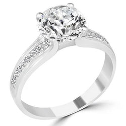 Sprankelende Echt Diamanten Ring Van 2,50 Karaat Met Accenten Witgoud