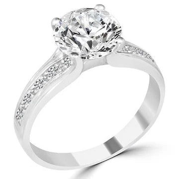 Sprankelende Echt Diamanten Ring Van 2,50 Karaat Met Accenten Witgoud