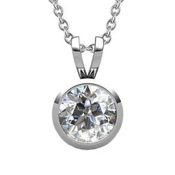 Sprankelende Grote Rond Geslepen labgekweekt Diamanten Hanger 5 Karaat Kastzetting Sieraden