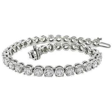 Sprankelende Ronde Briljant Geslepen Echt Diamanten Tennisarmband 10 Karaat