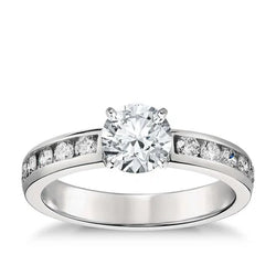 Sprankelende Ronde Echt Diamanten Ring Van 2,90 Ct Witgoud 14K Nieuw