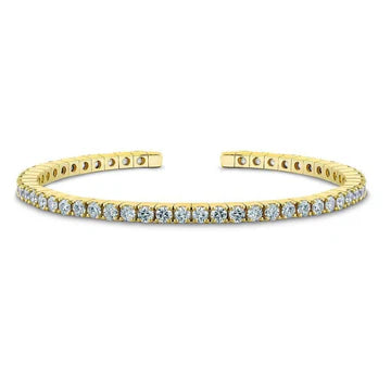 Sprankelende Ronde Echt Diamanten Tennisarmband 6,48 Karaat Geel Goud 14K