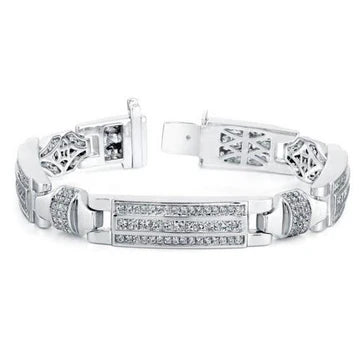 Sprankelende Ronde Geslepen 12 Karaat Echt Diamanten Herenarmband