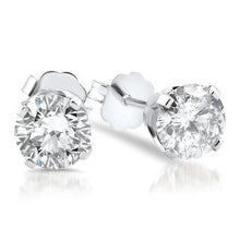 Afbeelding in Gallery-weergave laden, Sprankelende Ronde Geslepen 3 Karaat Natuurlijk Diamanten Oorknopjes Wit Goud 14K
