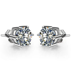 Sprankelende Ronde Geslepen Echt Diamanten Damesoorbel Van 2,10 Ct, Witgoud 14K