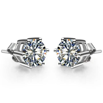 Sprankelende Ronde Geslepen Echt Diamanten Damesoorbel Van 2,10 Ct, Witgoud 14K