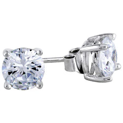 Sprankelende Rond Geslepen 3.20 Ct Natuurlijke uit de aarde gewonnen Diamanten Dames Oorknoppen Witgoud 14K
