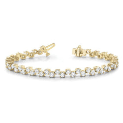 Sprankelende Ronde Griffenset 7,60 Karaat Echt Diamanten Armband 14K YG