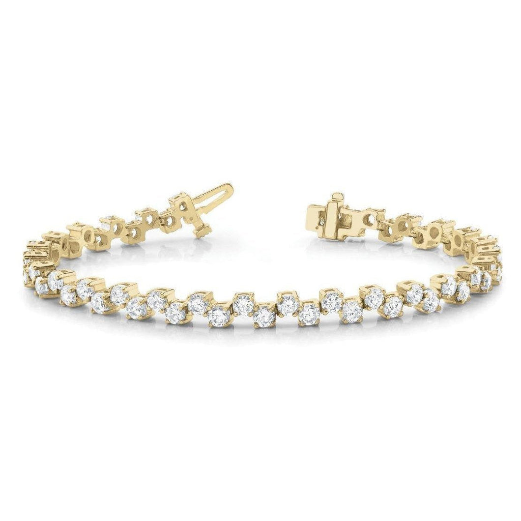 Sprankelende Ronde Griffenset 7,60 Karaat Echt Diamanten Armband 14K YG