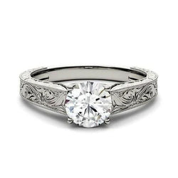 Sprankelende Solitaire 2.75 Karaat uit de aarde gewonnen Diamanten Antieke Stijl Jubileumring