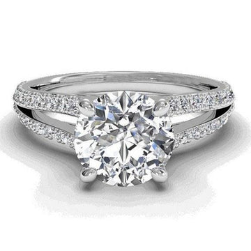 Sprankelende Solitaire Met Accent 3,50 karaat Echt Diamanten Verlovingsring