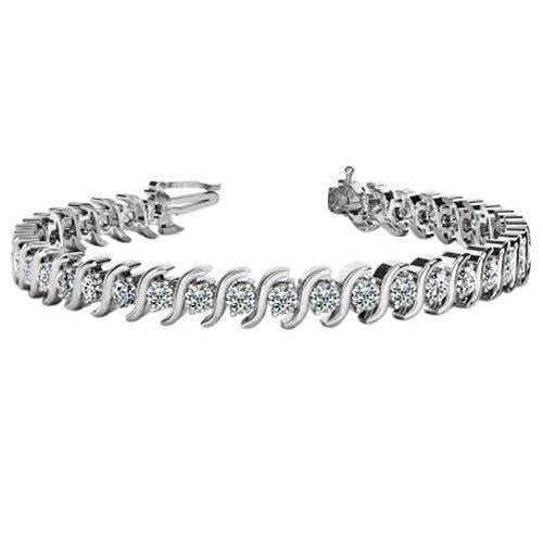 Sprankelende Witgouden Ronde Echt Diamanten S-Stijl Tennisarmband 8,50 Karaat