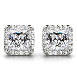 10,50 karaat Diamant Oorbellen in 14K Witgoud