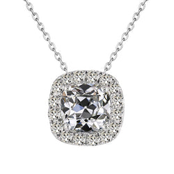Stralend Hanger met Antiek Cushion Fijne Diamant – 3,50 karaat