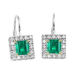 Natuurlijk GIA-Gecertificeerd Smaragd Gemstone Earring 2 karaat