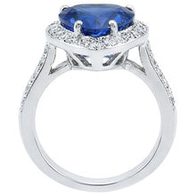 Afbeelding in Gallery-weergave laden, Sri Lanka Blauwe Saffier uit de aarde gewonnen Diamanten Ring Witgoud 4.5 Ct
