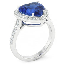 Afbeelding in Gallery-weergave laden, Sri Lanka Blauwe Saffier uit de aarde gewonnen Diamanten Ring Witgoud 4.5 Ct
