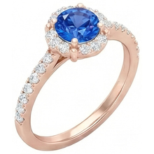 Afbeelding in Gallery-weergave laden, Sri Lanka Saffier Diamanten 3.25 Karaat Ring Rose Goud
