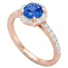 Afbeelding in Gallery-weergave laden, Sri Lanka Saffier Diamanten 3.25 Karaat Ring Rose Goud
