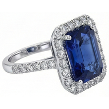 Afbeelding in Gallery-weergave laden, Sri Lanka Saffier Diamanten 4.30 Karaat Trouwring 14K Goud Wit
